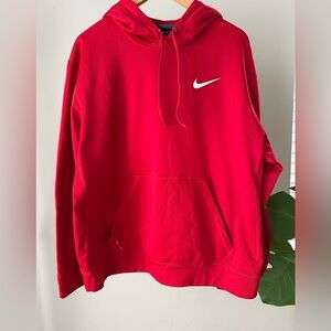 Nike Therma-FIT Pullover Hoodie Sweatshirt Red XL Kangaroo Pocket